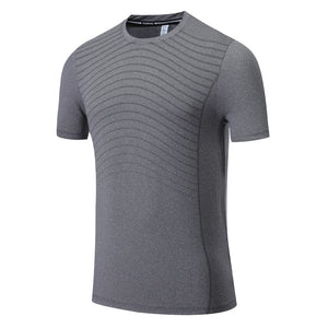 Men Gym Short Sleeves Running Workout Print T shirt Bodybuilding  Traning High Quality Sports Men Reflective Shirts