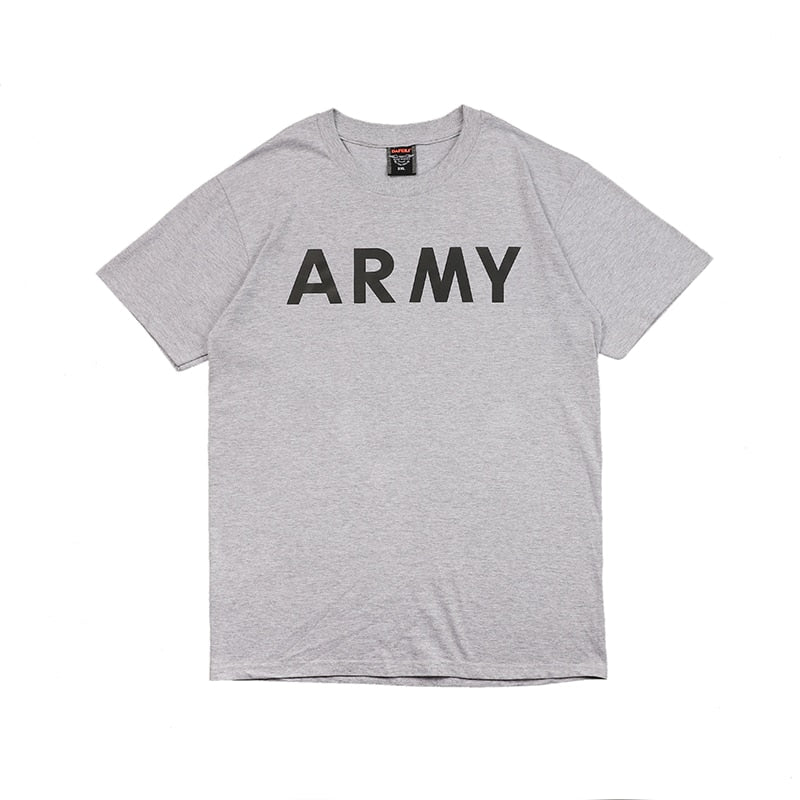 US ARMY Top Quality PT Style APFU Military Physical Training T Shirt  Gray Gym Summer Shirt Men Sportswear Reflective