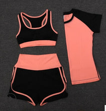 High waist pants+shorts+bra+t shirt+coats women sportswear 5PCS set outdoor running quick dry yoga clothing fitness gym sets