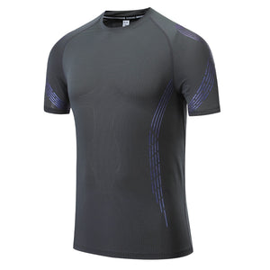 Men Gym Short Sleeves Running Workout Print T shirt Bodybuilding  Traning High Quality Sports Men Reflective Shirts