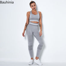 Bauhinia 2PCS Yoga Set Women&#39;s Tracksuit Fitness Gym Sports Bra Leggings Suits Summer Breathable Workout Sportswear Gym Clothing