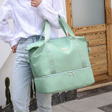 Large Travel Dufflel Bag Solid Color Dry Wet Separated Portable Waterproof  Outdoor Gym Fitness Tote Bag for Women