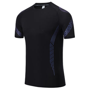 Men Gym Short Sleeves Running Workout Print T shirt Bodybuilding  Traning High Quality Sports Men Reflective Shirts