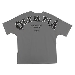 OLYMPIA Cotton Gym Shirt Sport T Shirt Men Short Sleeve Running Shirt Men Workout Training Tees Fitness Loose  M-XXXL