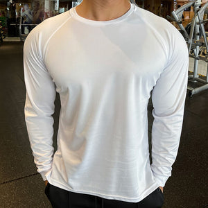 Long Sleeve Sport Shirt Men Fitness T shirt Gym Tshirt Sportswear Loose Running breathable Quick dry Shirt Workout training Top