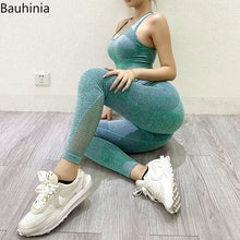 Bauhinia Yoga Set High Waist Leggings And Top Fitness Sports Suits Gym Clothing Yoga Bra Seamless Leggings Running Tracksuit