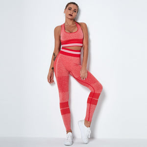 Bauhinia 2PCS Yoga Set Women&#39;s Tracksuit Fitness Gym Sports Bra Leggings Suits Summer Breathable Workout Sportswear Gym Clothing