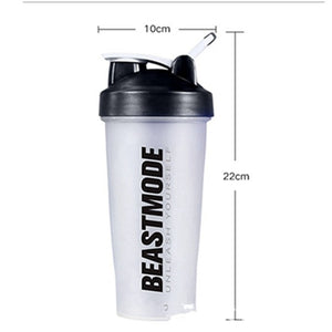 600ML Sport Shaker Bottle Whey Protein Powder Mixing Bottle Portable Gym Fitness Kettle With Metal Agitator Leak Proof Lid