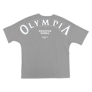 OLYMPIA Cotton Gym Shirt Sport T Shirt Men Short Sleeve Running Shirt Men Workout Training Tees Fitness Loose  M-XXXL