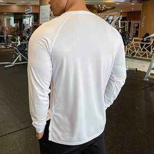 Long Sleeve Sport Shirt Men Fitness T shirt Gym Tshirt Sportswear Loose Running breathable Quick dry Shirt Workout training Top