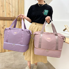 Large Travel Dufflel Bag Solid Color Dry Wet Separated Portable Waterproof  Outdoor Gym Fitness Tote Bag for Women