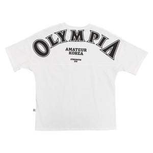 OLYMPIA Cotton Gym Shirt Sport T Shirt Men Short Sleeve Running Shirt Men Workout Training Tees Fitness Loose  M-XXXL