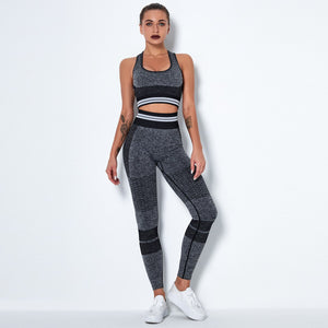 Bauhinia 2PCS Yoga Set Women&#39;s Tracksuit Fitness Gym Sports Bra Leggings Suits Summer Breathable Workout Sportswear Gym Clothing