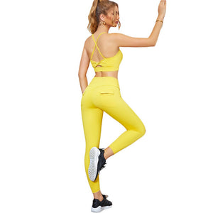 2021 New Sports Tracksuits Women Fitness Sets Sportswear Gym Workout Clothing 2PCS Yoga Suits Shockproof Bra&amp;Hip Up Leggings